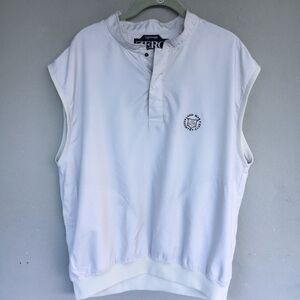 Zero Restriction Golf Vest Men M Microsuede 1/4 Snap Performance Lago Mar Logo